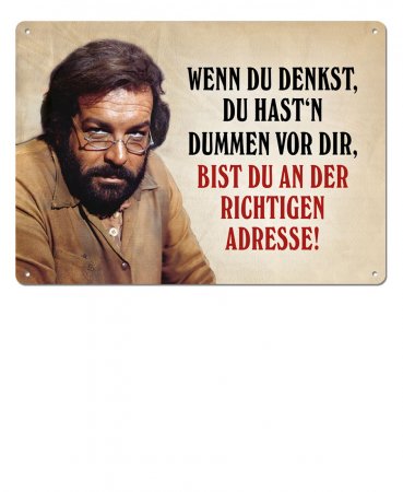 Bud Spencer Blechpostkarte - Wenn Du denkst, Du hast...