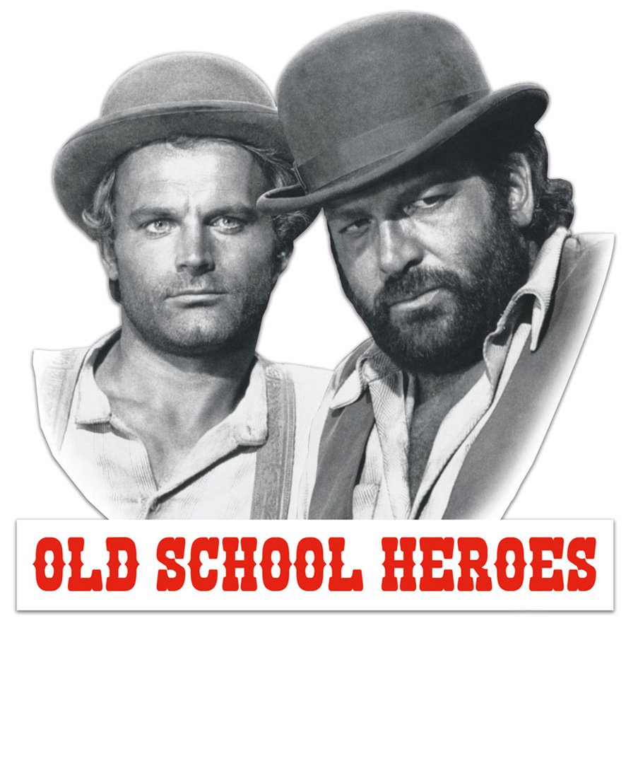 3D Blechschild Old School Heroes Bud Spencer / Terence Hill 45 x 45cm