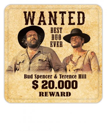 Bud Spencer / Terence Hill Kult Bier Deckel -  Wanted