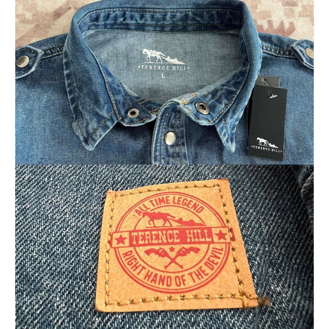 Terence Hill Jeans Hemd Blau