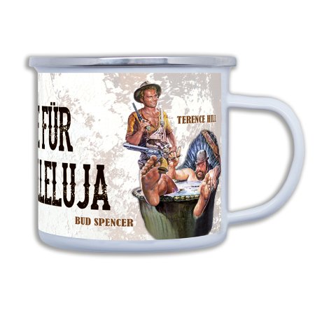 Bud Spencer Emaillebecher - Vier Fäuste für ein Halleluja 9 x 9 cm